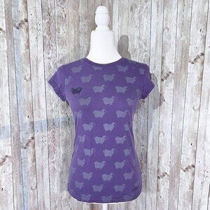 Lost Short Sleeve Graphic Tee | Purple | Crew Neck | Small | Novelty | Y2K